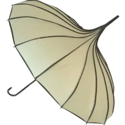 Bridal Umbrellas|Ladies Vintage Umbrellas-Umbrella Heaven Pagoda Princess Umbrella Beige
