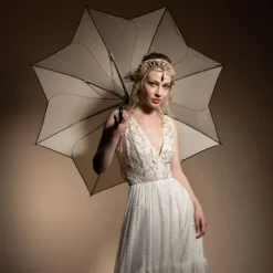 Flower Petal Swirl Umbrellas|Bridal Umbrellas-Umbrella Heaven Petal Swirl Umbrella Beige