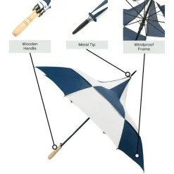 Windproof Golf Umbrellas|Golf Umbrellas-Umbrella Heaven Big Top Blue and White Umbrella