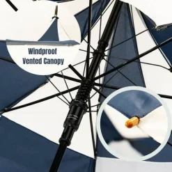 Windproof Golf Umbrellas|Golf Umbrellas-Umbrella Heaven Big Top Blue and White Umbrella