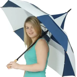 Windproof Golf Umbrellas|Golf Umbrellas-Umbrella Heaven Big Top Blue and White Umbrella