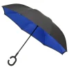 Windproof Umbrellas|Upside Down Umbrella-Umbrella Heaven Black and Blue C Handle Inside Out Umbrella