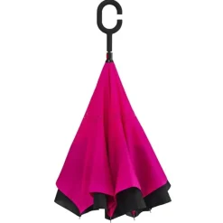 Upside Down Umbrella|Novelty Umbrellas-Umbrella Heaven Black and Pink Inside Out Umbrella