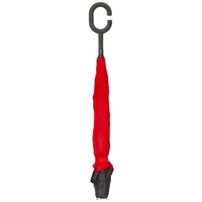 Upside Down Umbrella|Novelty Umbrellas-Umbrella Heaven Black and Red Reverse Umbrella Inside Out Double Canopy