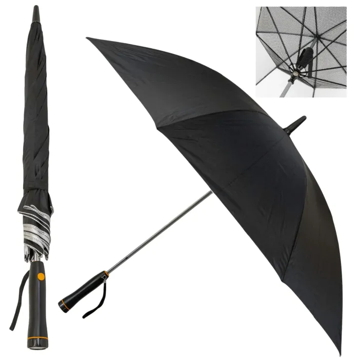 UV Protection Walking Umbrellas|Novelty Umbrellas-Umbrella Heaven Black Electric Fan Umbrella – with UV Protection