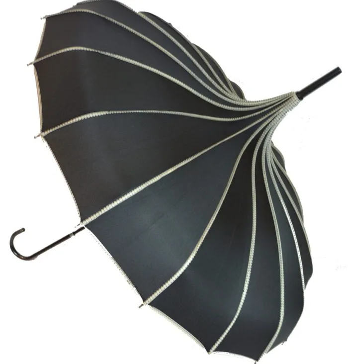 Ladies Vintage Umbrellas|Ladies Vintage Umbrellas-Umbrella Heaven Pagoda Princess Umbrella Black