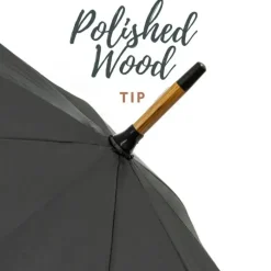 Mens Walking Umbrellas|Ladies Walking-Umbrella Heaven Wood Stick Umbrella Black