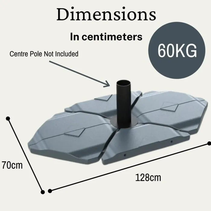 Umbrella / Parasol Bases|Garden Parasols-Umbrella Heaven Cantilever Parasol Base Tiles – sand fillable, 60kg (3 Slabs)