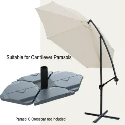 Umbrella / Parasol Bases|Garden Parasols-Umbrella Heaven Cantilever Parasol Base Tiles – sand fillable, 60kg (3 Slabs)