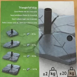 Umbrella / Parasol Bases|Garden Parasols-Umbrella Heaven Cantilever Parasol Base Tile – water/sand fillable – 20kg (Single Slab)