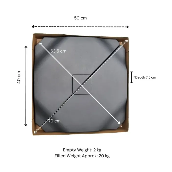 Umbrella / Parasol Bases|Garden Parasols-Umbrella Heaven Cantilever Parasol Base Tiles – water/sand fillable, 160kg (8 Slabs)