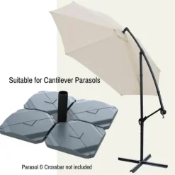 Umbrella / Parasol Bases|Garden Parasols-Umbrella Heaven Cantilever Parasol Base Tiles – water/sand fillable, 80kg (4 Slabs)