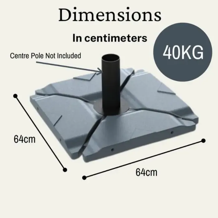 Umbrella / Parasol Bases|Garden Parasols-Umbrella Heaven Cantilever Parasol Base Tiles – water/sand fillable, 40kg (2 Slabs)