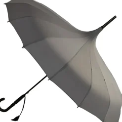 Ladies Vintage Umbrellas|Ladies Vintage Umbrellas-Umbrella Heaven Charcoal Oriental Pagoda Umbrella Grey