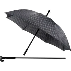 Walking Stick Umbrella|Mens Walking Umbrellas-Umbrella Heaven Checked Walking Stick Umbrella