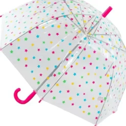 Kids Dome Umbrella|Boys Umbrellas-Umbrella Heaven Child’s PVC Stars Dome Umbrella Clear
