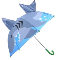 Boys Umbrellas|Girls Umbrellas-Umbrella Heaven Child’s Shark Umbrella – 3D Pop-Up Design! Blue