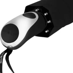 Mens Folding Umbrellas|Ladies Compact-Umbrella Heaven City Compact SILVER Auto Open and Close Umbrella Black