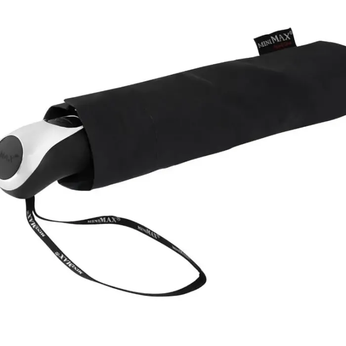 Mens Folding Umbrellas|Ladies Compact-Umbrella Heaven City Compact SILVER Auto Open and Close Umbrella Black
