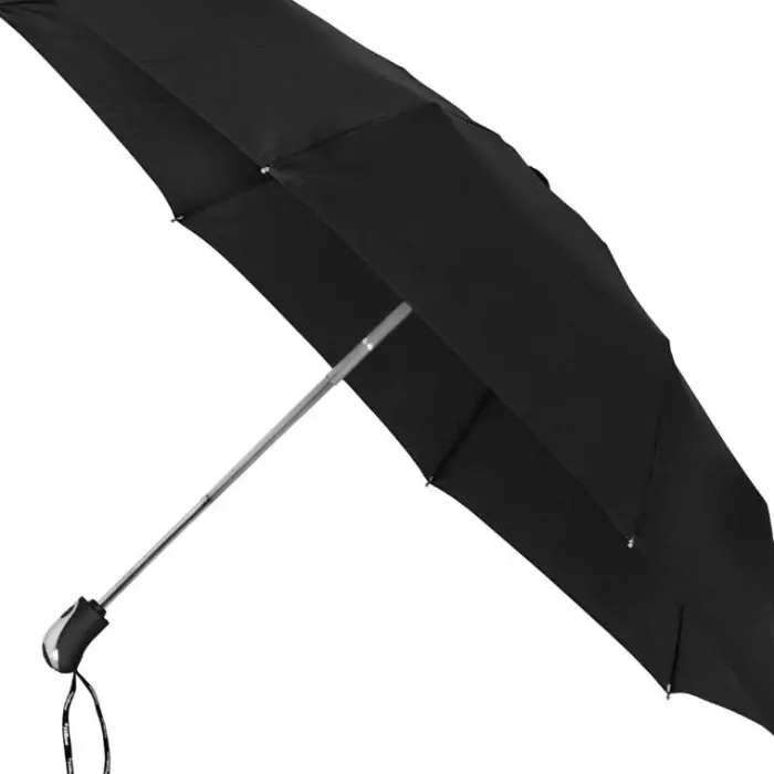 Mens Folding Umbrellas|Ladies Compact-Umbrella Heaven City Compact SILVER Auto Open and Close Umbrella Black
