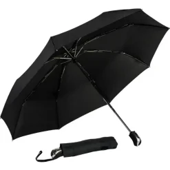Mens Folding Umbrellas|Ladies Compact-Umbrella Heaven City Compact SILVER Auto Open and Close Umbrella Black