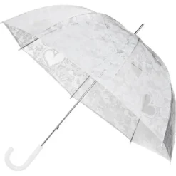 Bridal Umbrellas|Ladies Vintage Umbrellas-Umbrella Heaven Clear Dome Floral Lace Print Umbrella