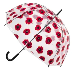 Dome Umbrellas|Ladies Walking-Umbrella Heaven Clear Dome Poppy Umbrella – Remembrance Day Poppies Umbrella
