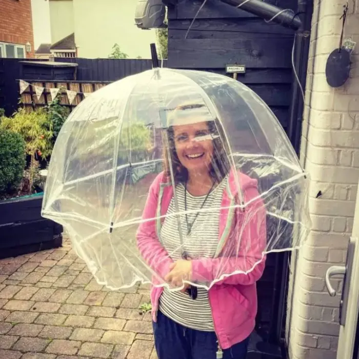 Novelty Umbrellas-Umbrella Heaven COVID Umbrella Face Shield Clear