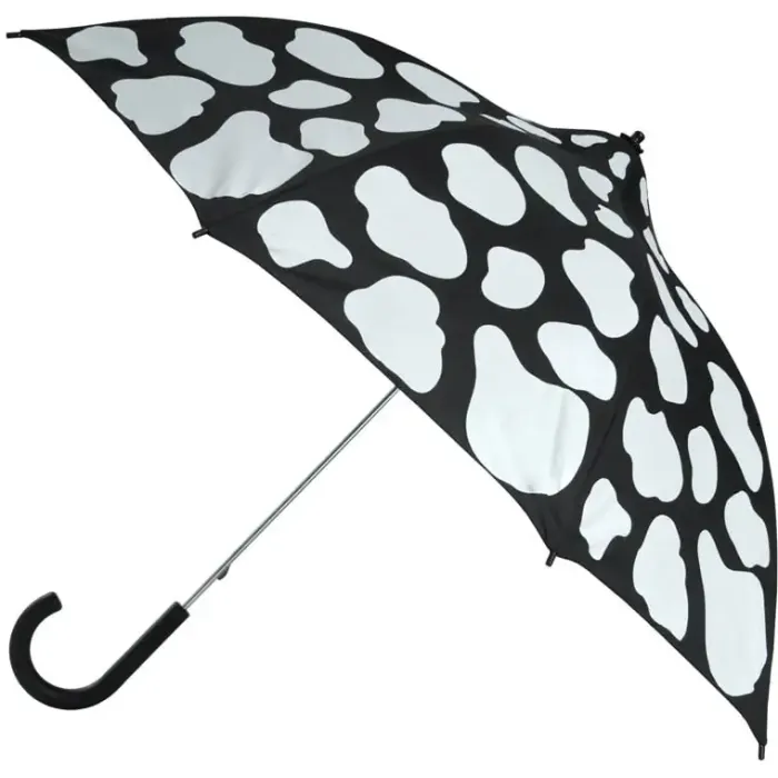 Novelty Umbrellas|Boys Umbrellas-Umbrella Heaven Cow Moo Flage White on Black Cow Print Umbrella