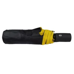 Mens Folding Umbrellas|Special Offers-Umbrella Heaven Double Canopy Compact Umbrella – black outer / yellow inner