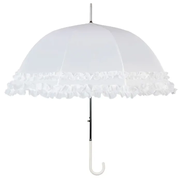 Bridal Umbrellas|Ladies Vintage Umbrellas-Umbrella Heaven Double Frilled Umbrella White