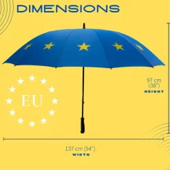 Windproof Golf Umbrellas|Golf Umbrellas-Umbrella Heaven European Union EU Flag Umbrella Blue