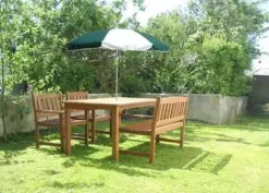 Garden Parasols-Umbrella Heaven Forest Green and White Garden Parasol Outdoor Umbrella