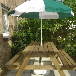 Garden Parasols-Umbrella Heaven Forest Green and White Garden Parasol Outdoor Umbrella