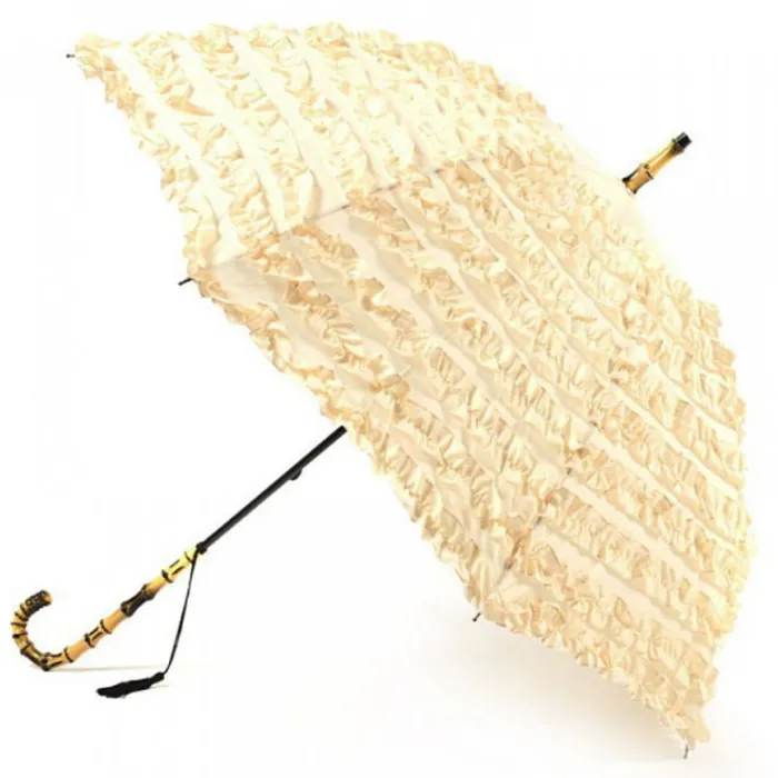 Ladies Vintage Umbrellas|Ladies Vintage Umbrellas-Umbrella Heaven Frilled Parasol – FiFi CREME Umbrella Parasol Cream