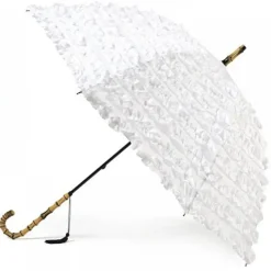 Bridal Umbrellas|Frilly Umbrellas-Umbrella Heaven Frilled Wedding Parasol – FiFi Wedding Umbrella BLANC White