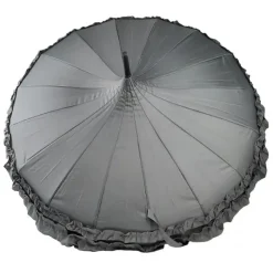 Bridal Umbrellas|Ladies Vintage Umbrellas-Umbrella Heaven GiGi Double Frill Pagoda Umbrella Grey
