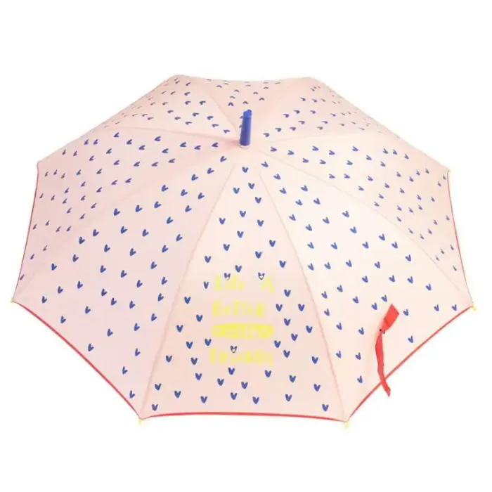 Girls Umbrellas-Umbrella Heaven Girls Pink Umbrella – Heart Print