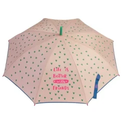 Girls Umbrellas-Umbrella Heaven Girls Pink Umbrella – Heart Print