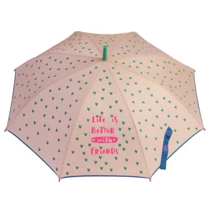 Girls Umbrellas-Umbrella Heaven Girls Pink Umbrella – Heart Print