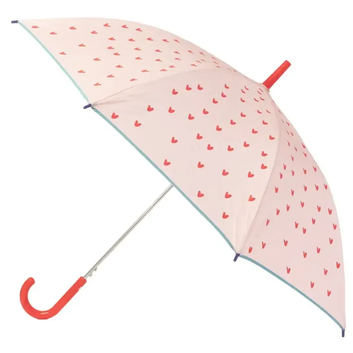 Girls Umbrellas-Umbrella Heaven Girls Pink Umbrella – Heart Print