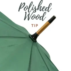 Mens Walking Umbrellas|Ladies Walking-Umbrella Heaven Wood Stick Umbrella Green