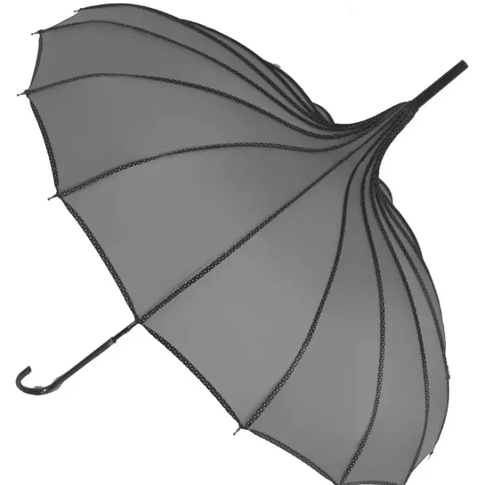 Bridal Umbrellas|Ladies Vintage Umbrellas-Umbrella Heaven Pagoda Princess Umbrella Grey
