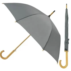 Mens Walking Umbrellas|Ladies Walking-Umbrella Heaven Wood Stick Umbrella Grey