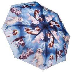 Animal, Birds & Butterfly Art-Umbrella Heaven Its Raining Cats and Dogs Full Length Umbrella