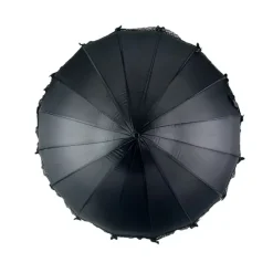Bridal Umbrellas|Ladies Vintage Umbrellas-Umbrella Heaven Lace & Bows Pagoda Gothic Umbrella Black