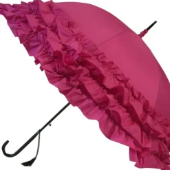 Ladies Vintage Umbrellas|Ladies Vintage Umbrellas-Umbrella Heaven LuLu Frilly Umbrella Parasol Pink