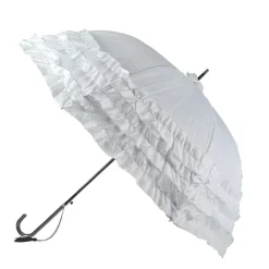 Bridal Umbrellas|Frilly Umbrellas-Umbrella Heaven LuLu Wedding Umbrella Collection Triple Frill White
