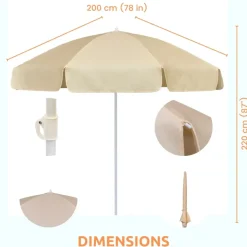 Garden Parasols|Beach Parasols-Umbrella Heaven 2m Garden Parasol – choice of 5 colours