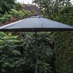 UV Protection Garden Parasols|Garden Parasols-Umbrella Heaven 2.7m Solar Parasol Aluminium with LED Lights & On / Off Button